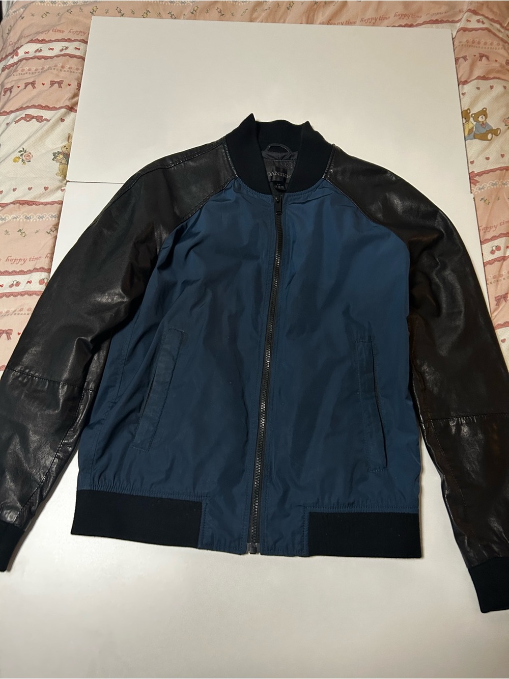 Danier Navy and Black Bomber Jacket